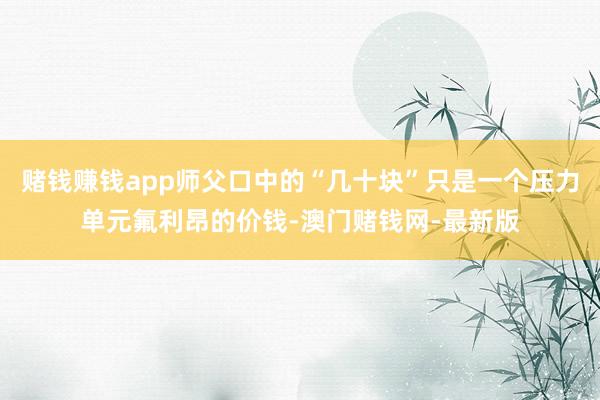 赌钱赚钱app师父口中的“几十块”只是一个压力单元氟利昂的价钱-澳门赌钱网-最新版