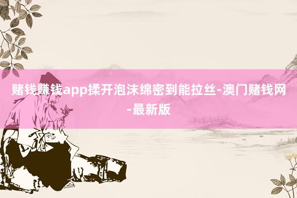 赌钱赚钱app揉开泡沫绵密到能拉丝-澳门赌钱网-最新版